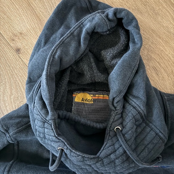 Aviator Nation Dark navy Hoodie with Embroidered Logo - Picture 2 of 2